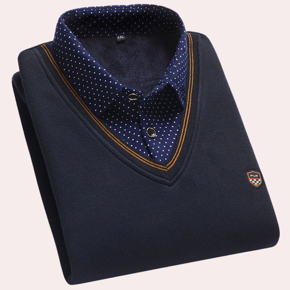 Presley - Sweater featuring a shirt collar for men