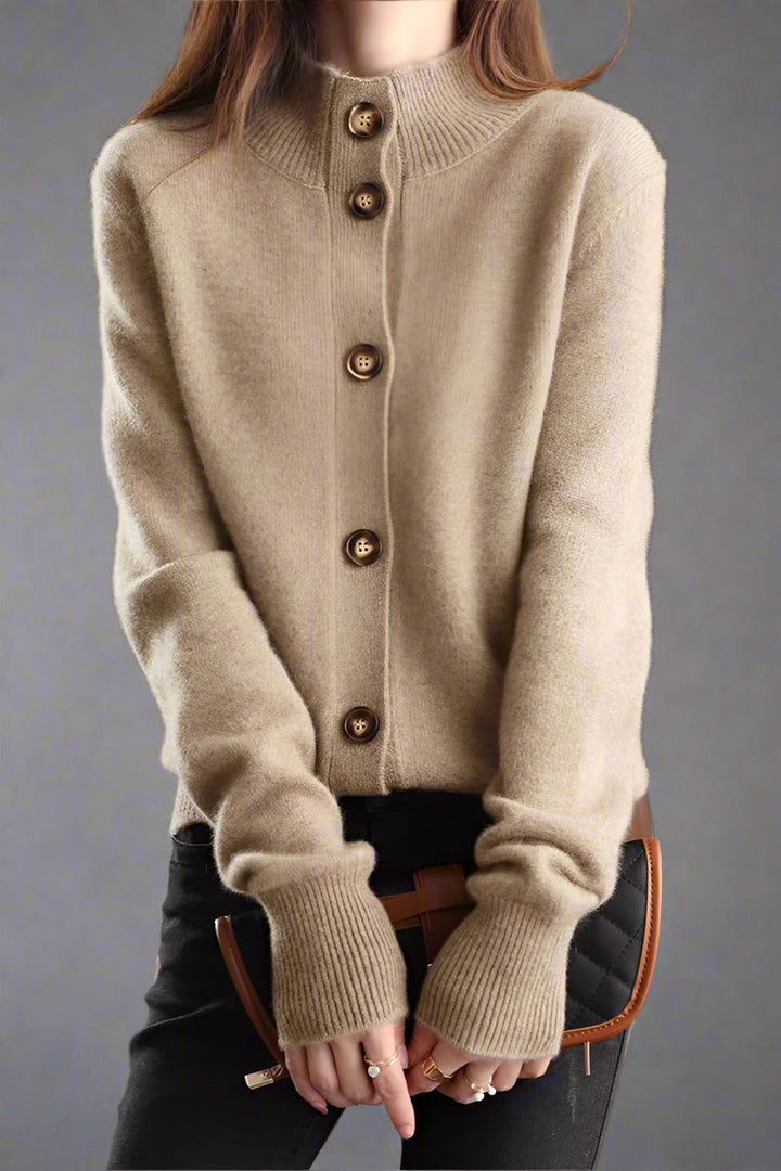 Women’s Buttoned Ribbed Cardigan | Long Sleeve