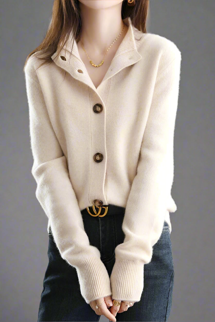 Women’s Buttoned Ribbed Cardigan | Long Sleeve