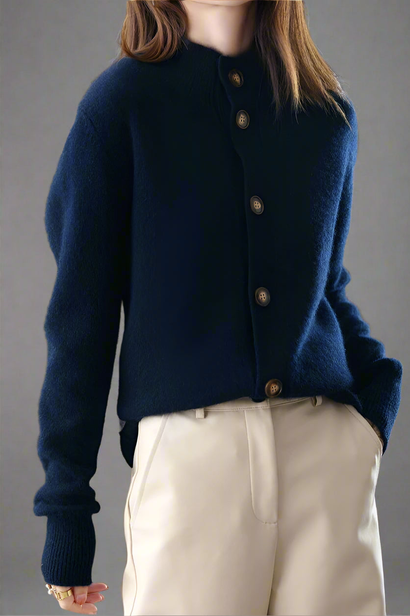 Women’s Buttoned Ribbed Cardigan | Long Sleeve