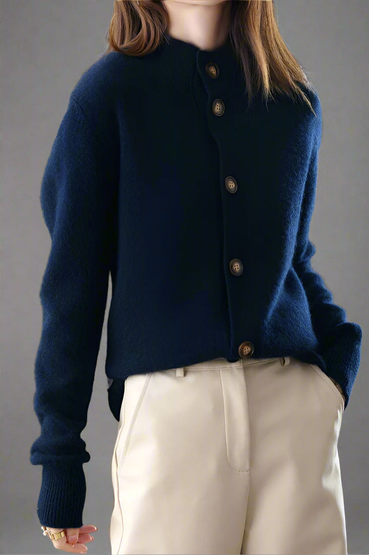 Women’s Buttoned Ribbed Cardigan | Long Sleeve
