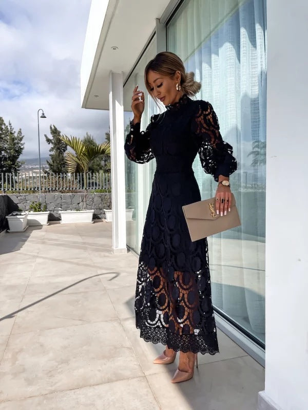 Women’s Lace Long Sleeve Dress | Midi