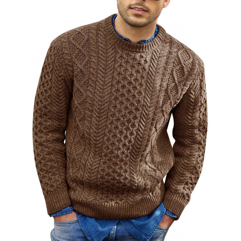 Men’s Cable Knit Jumper | Crew Neck