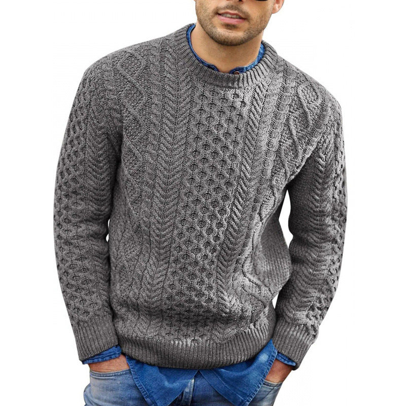 Men’s Cable Knit Jumper | Crew Neck