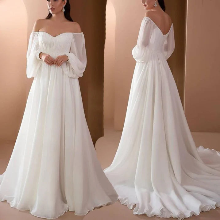 Women's Long Sleeve Wedding Dress | Maxi
