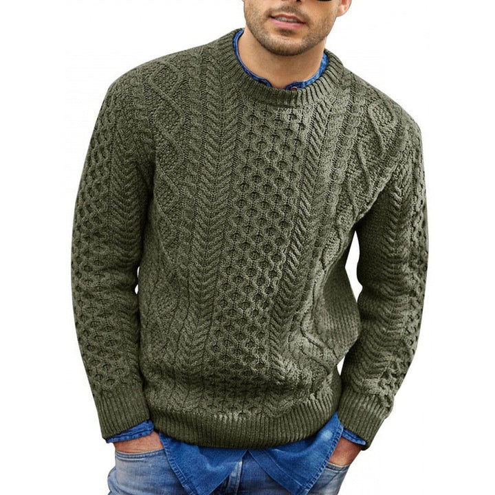 Men’s Cable Knit Jumper | Crew Neck