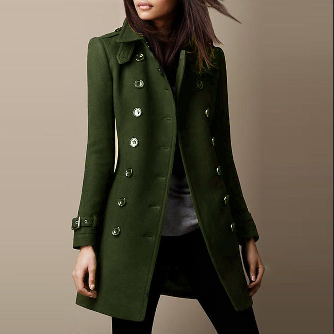 Women’s Double-Breasted Tailored Coat | Mid-Length