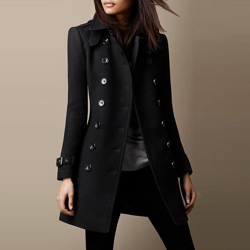 Women’s Double-Breasted Tailored Coat | Mid-Length