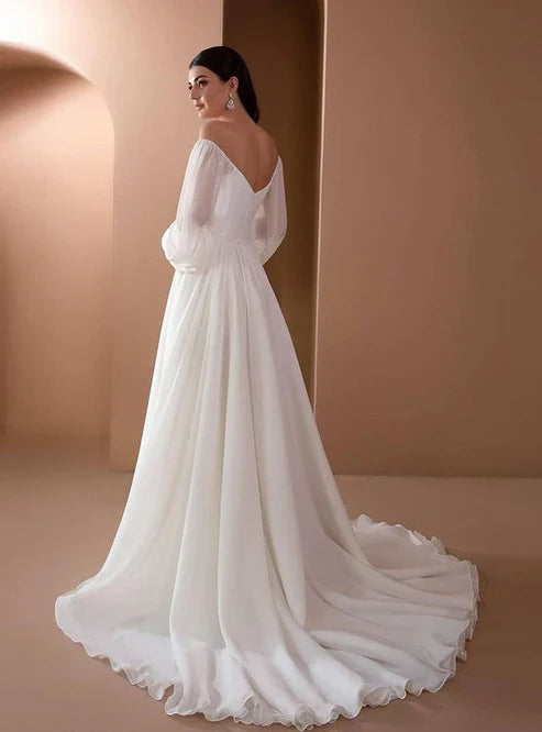 Women's Long Sleeve Wedding Dress | Maxi