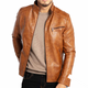 Kevin - Men's Leather Jacket Featuring a Single Chest Pocket