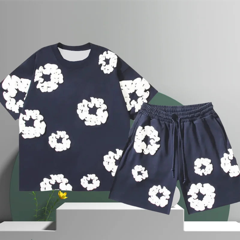 Unisex Graphic Print T-shirt and Shorts | Casual