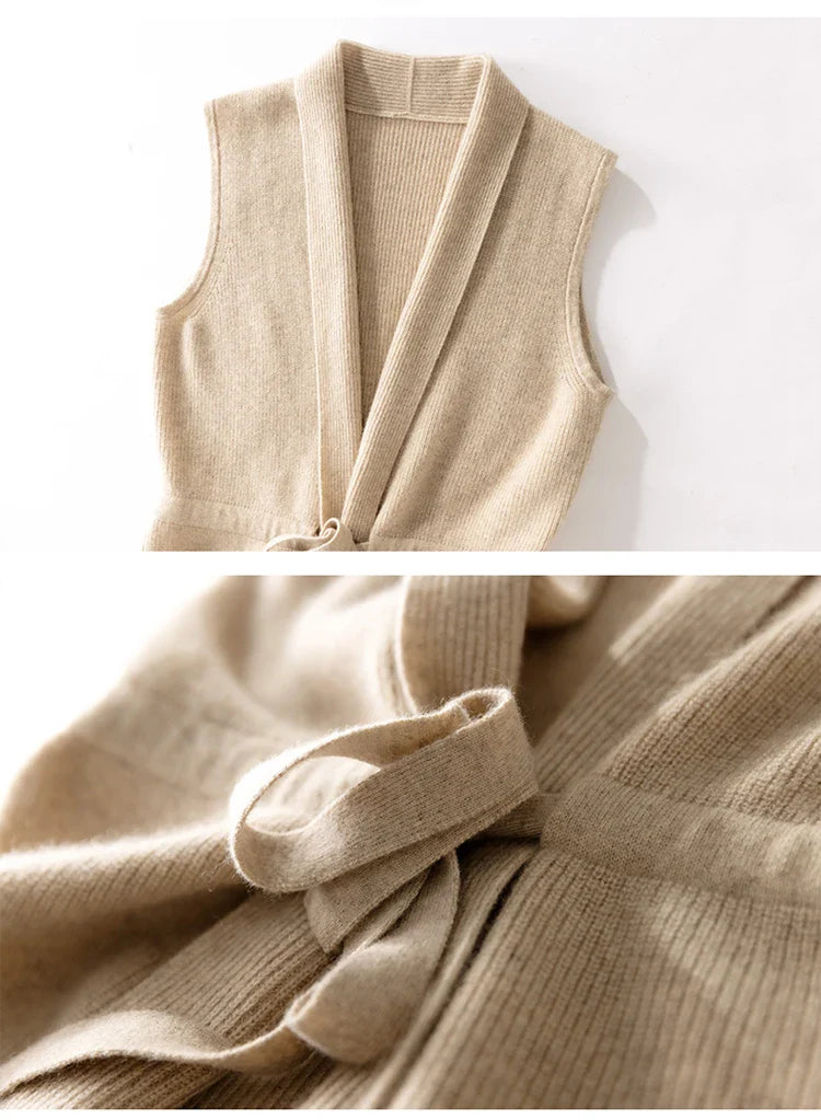 Women’s Ribbed Belted Vest | Sleeveless