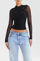 Women’s Sheer Ruched Top | Long Sleeve