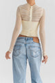 Women’s Sheer Ruched Top | Long Sleeve