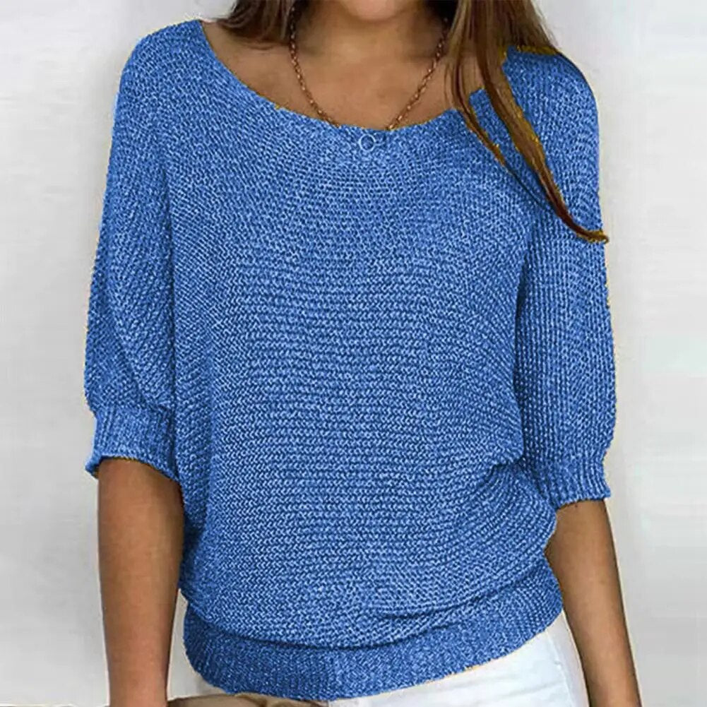 Women’s Loose Knit Sweater | Half Sleeve