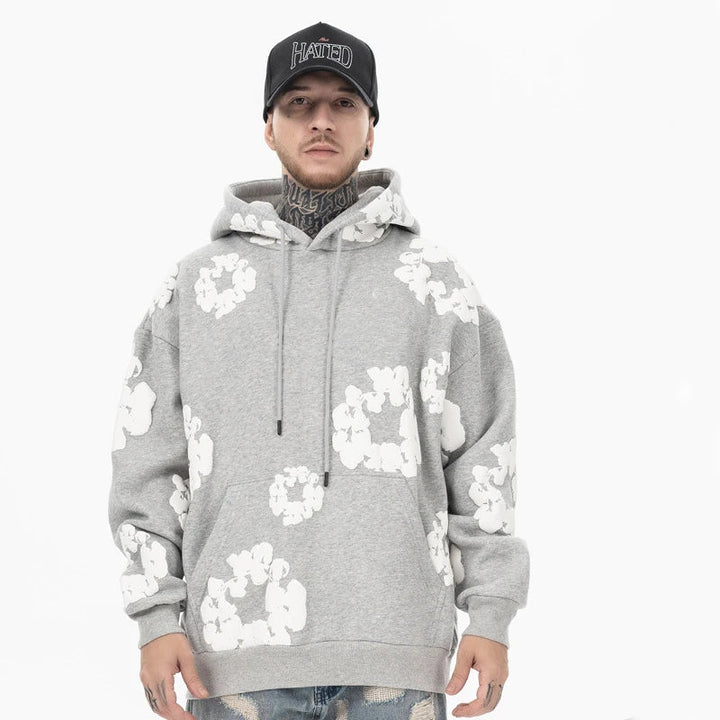 Men Floral Print Hoodie | Oversized Fit