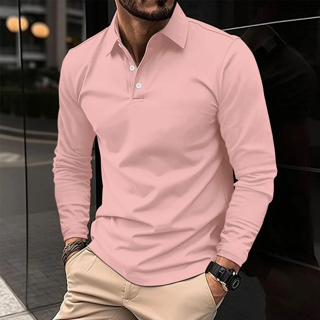 Men’s Long Sleeve Polo Shirt | Tapered