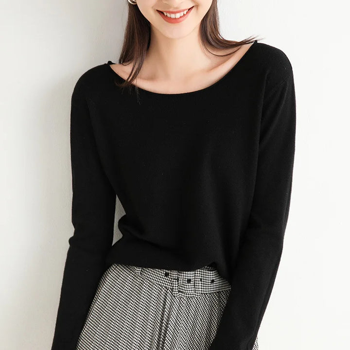Women’s Solid Knit Sweater | Long Sleeve
