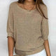 Women’s Loose Knit Sweater | Half Sleeve