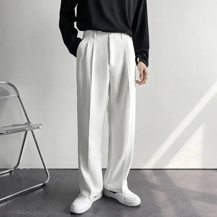 Men’s Wide Leg Trousers | Pleated