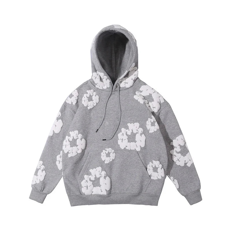 Men Floral Print Hoodie | Oversized Fit
