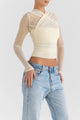 Women’s Sheer Ruched Top | Long Sleeve