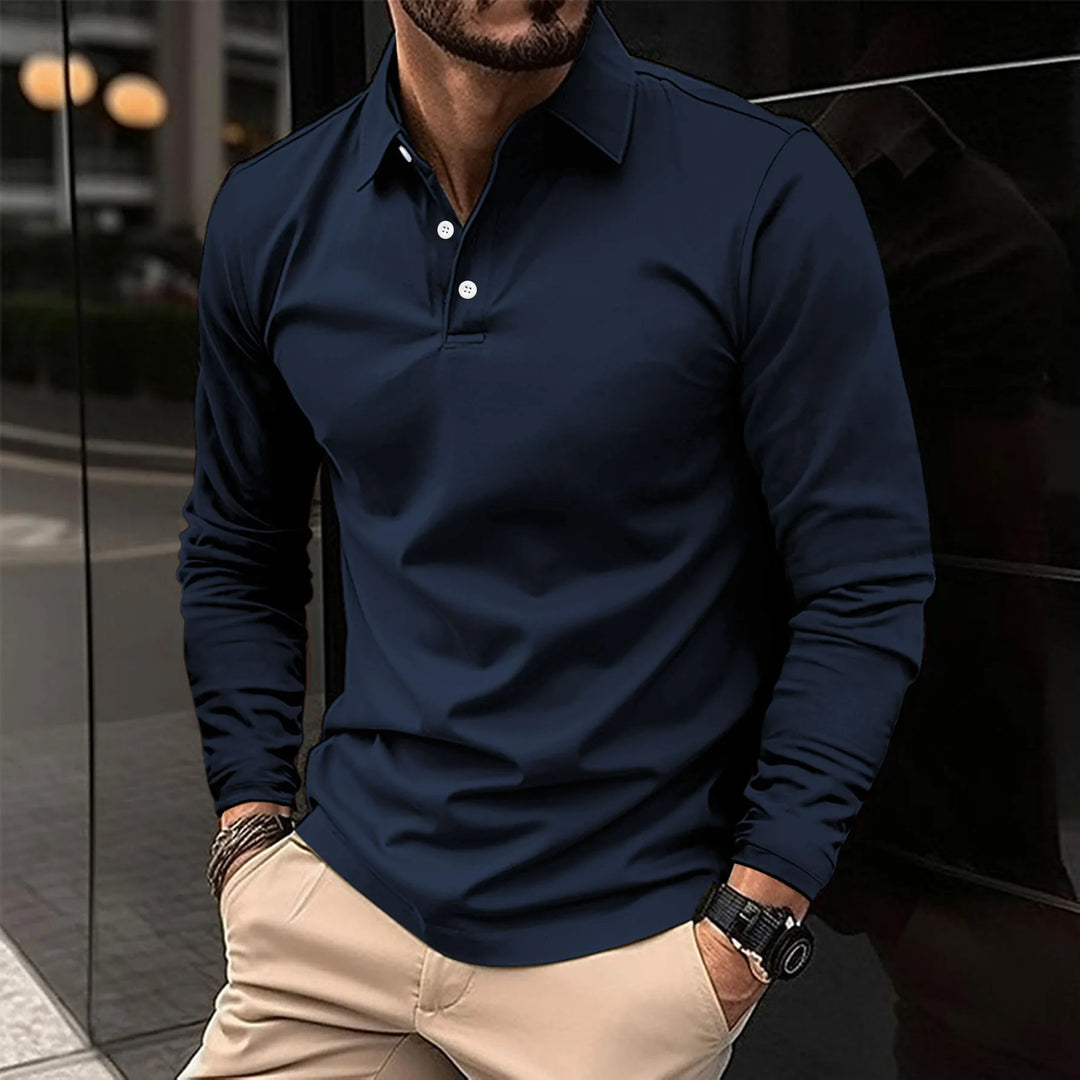 Men’s Long Sleeve Polo Shirt | Tapered