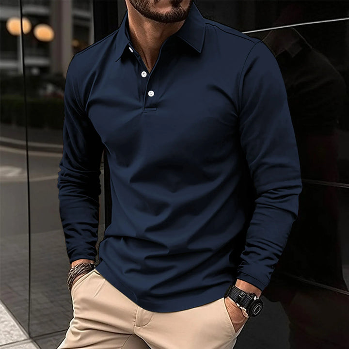 Men’s Long Sleeve Polo Shirt | Tapered