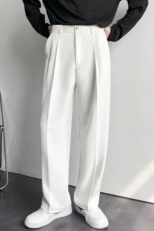 Men’s Wide Leg Trousers | Pleated