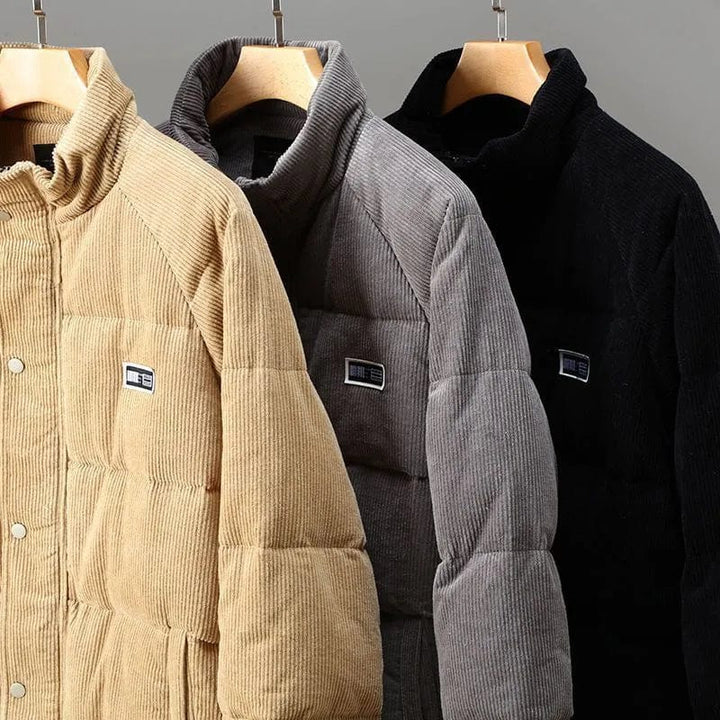 Men’s Corduroy Puffer Jacket | Zip-Up