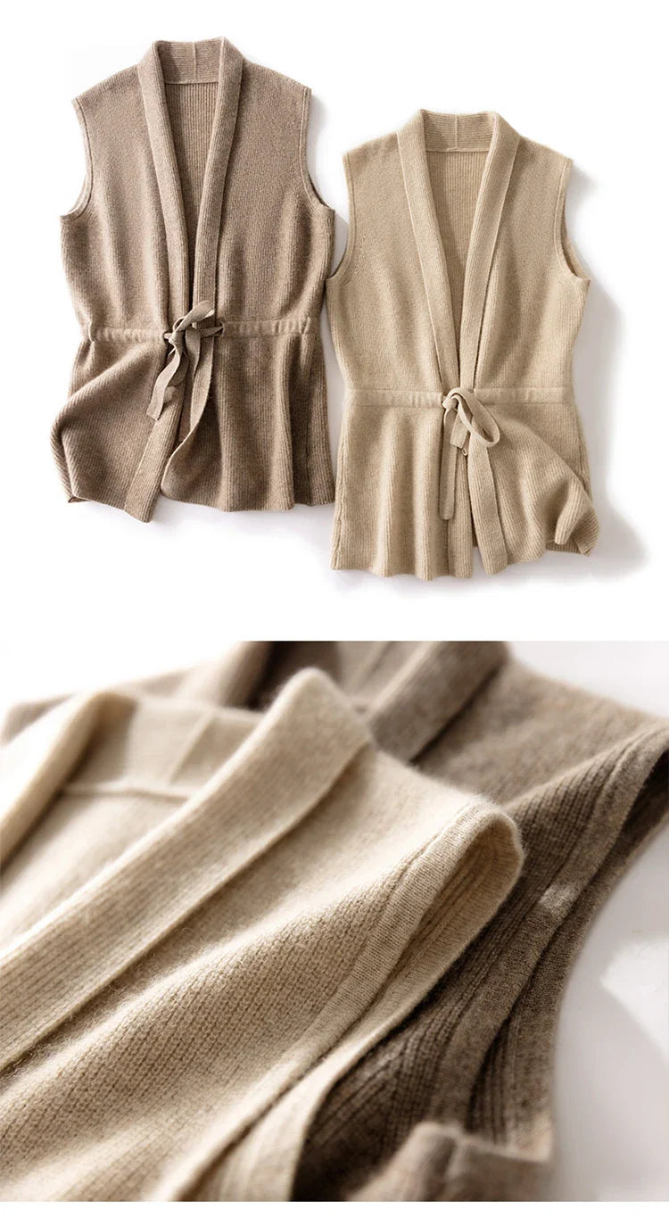 Women’s Ribbed Belted Vest | Sleeveless