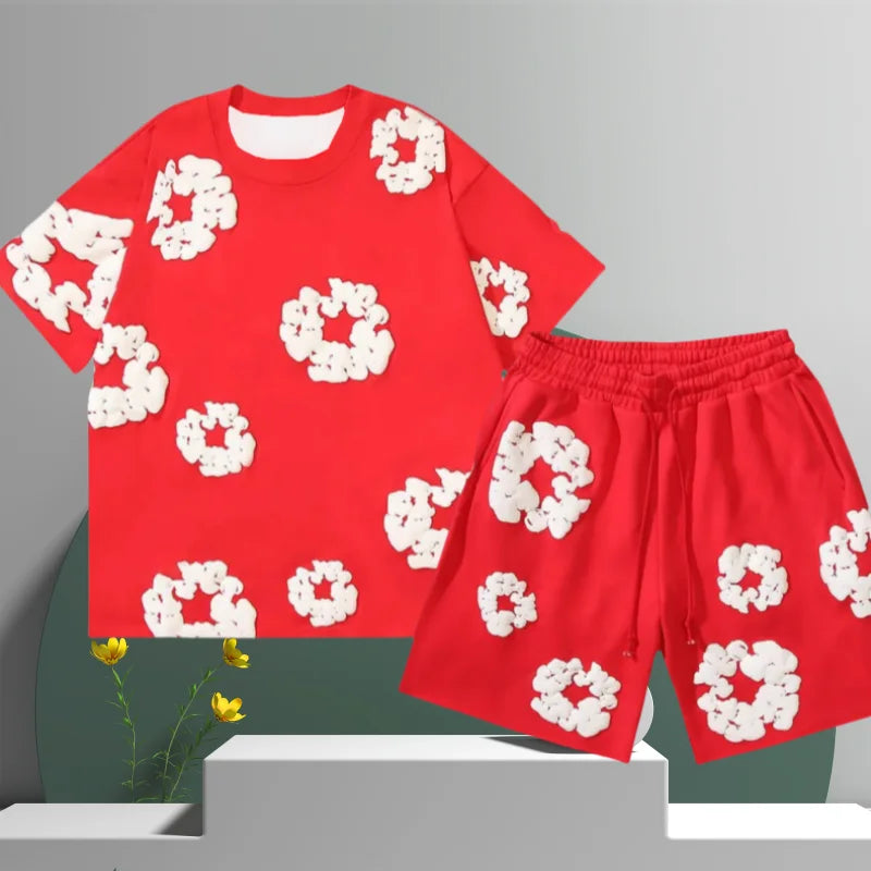 Unisex Graphic Print T-shirt and Shorts | Casual