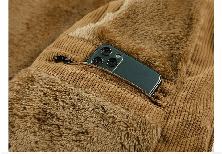 Zack - Men's Fleece-Lined Corduroy Vest