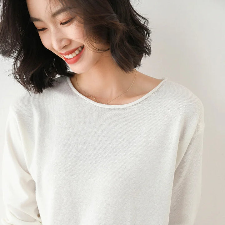 Women’s Solid Knit Sweater | Long Sleeve