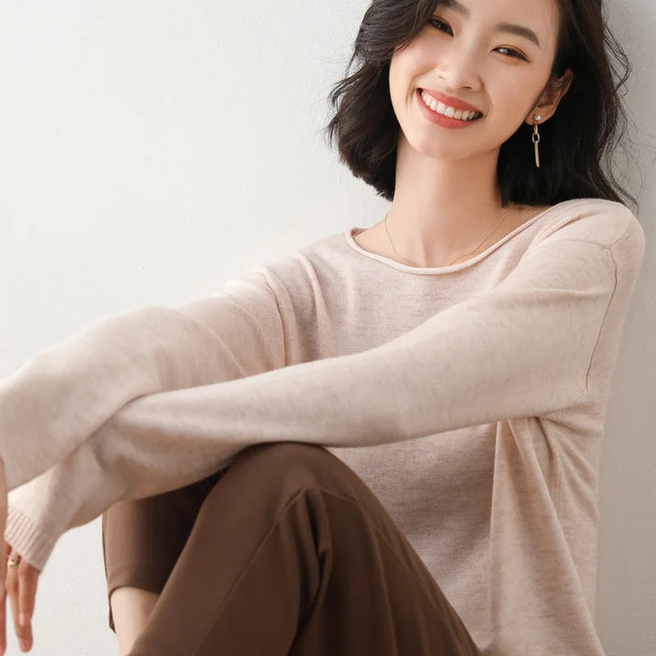 Women’s Solid Knit Sweater | Long Sleeve