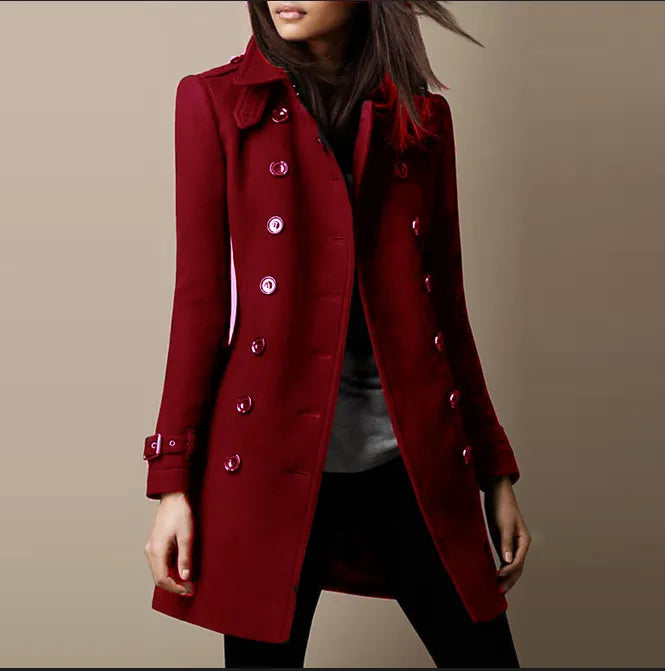 Women’s Double-Breasted Tailored Coat | Mid-Length
