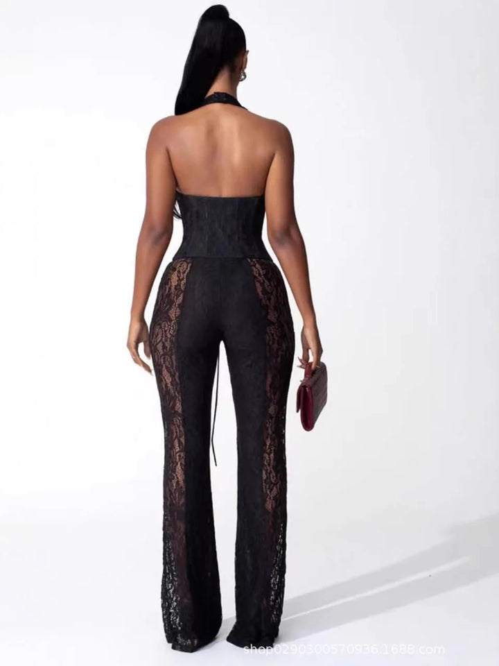 Women’s Halter Lace Jumpsuit | Corset Style
