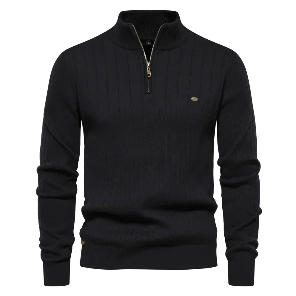 Preston - Men's Half Zip Wool Sweater