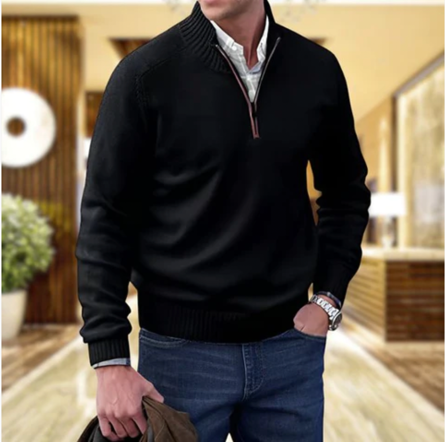 Men’s Half-Zip Knit Jumper | Long Sleeve