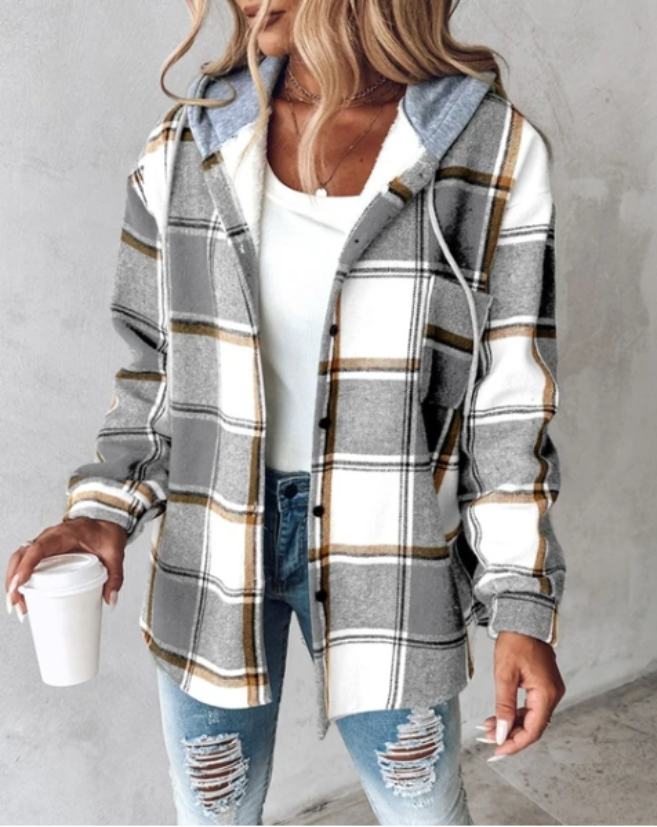 Women’s Plaid Hooded Jacket | Casual