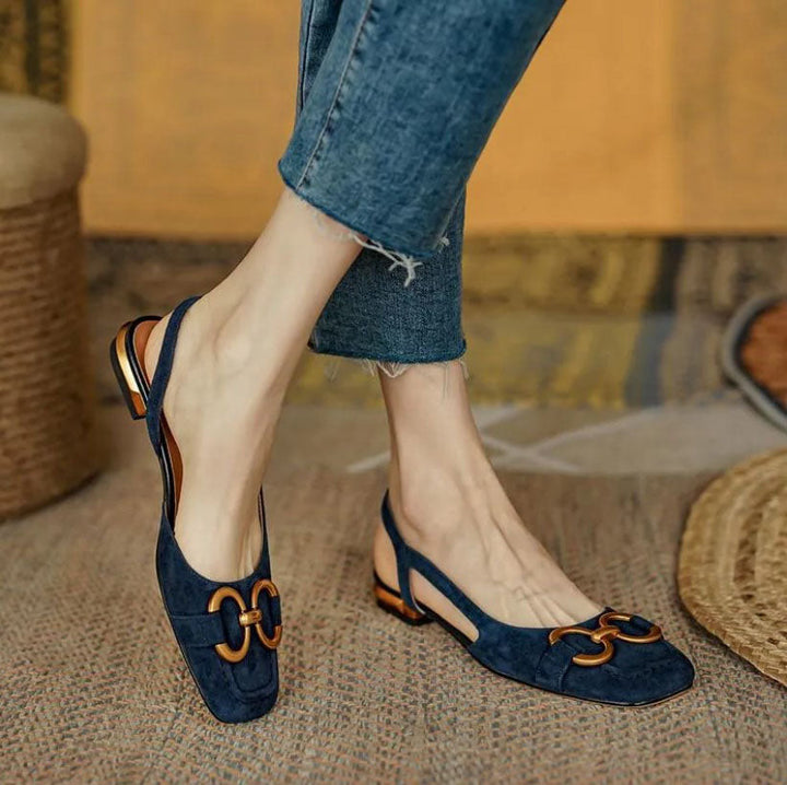 Women’s Slingback Loafers | Gold Buckle