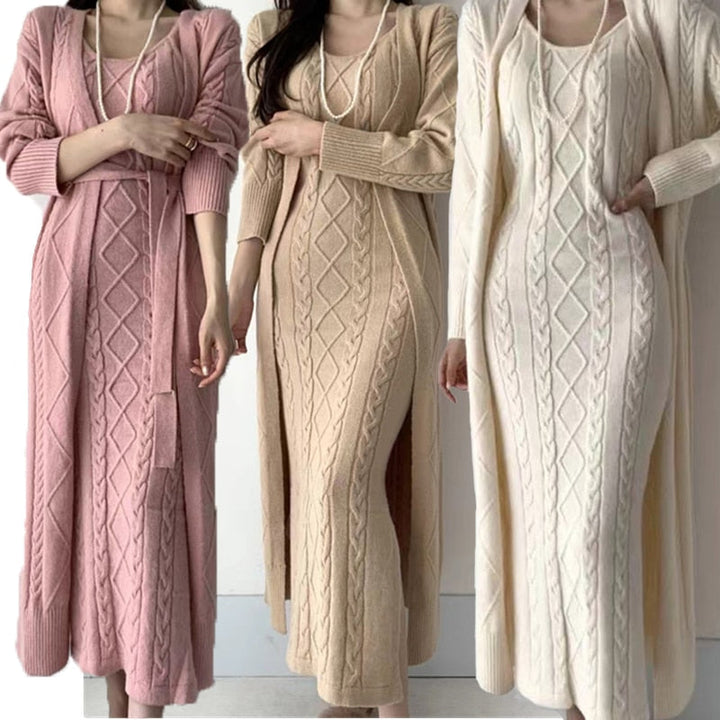 Women’s Maxi Dress Set | Long Sleeve with Cardigan