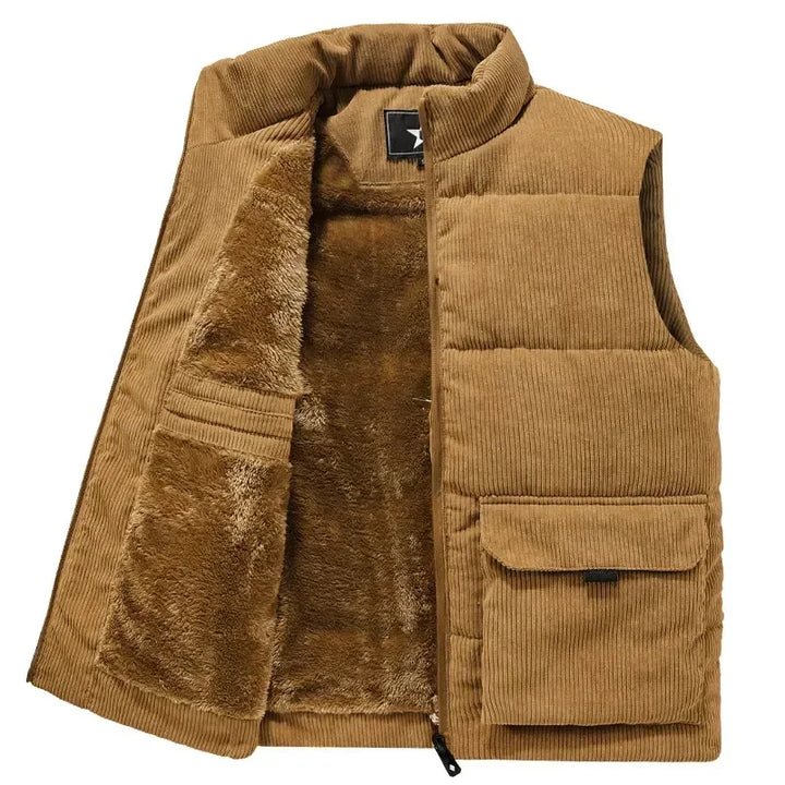 Zack - Men's Fleece-Lined Corduroy Vest