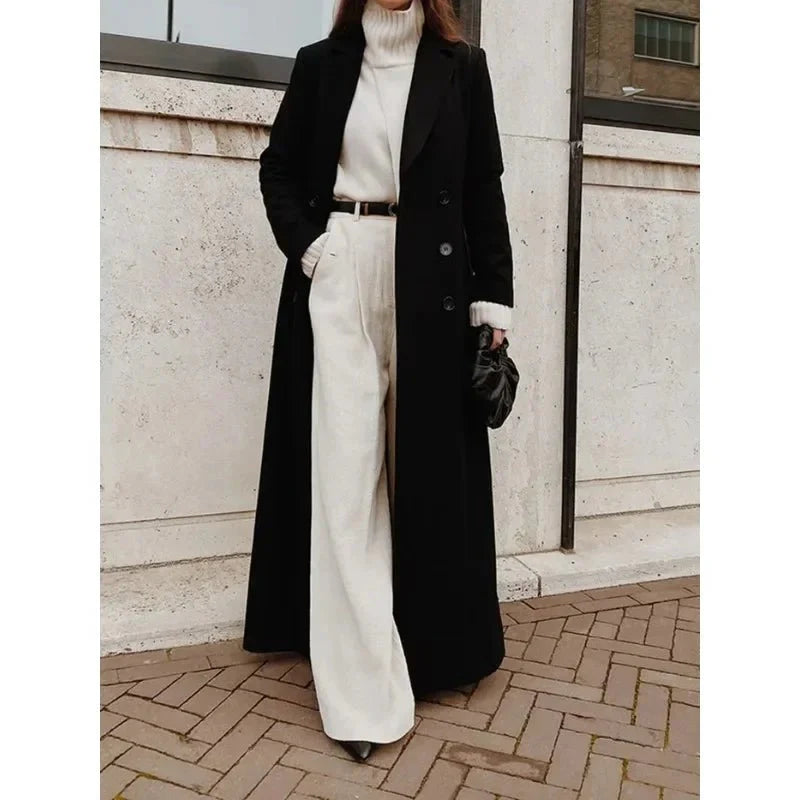 Women’s Long Double-Breasted Coat | Classic