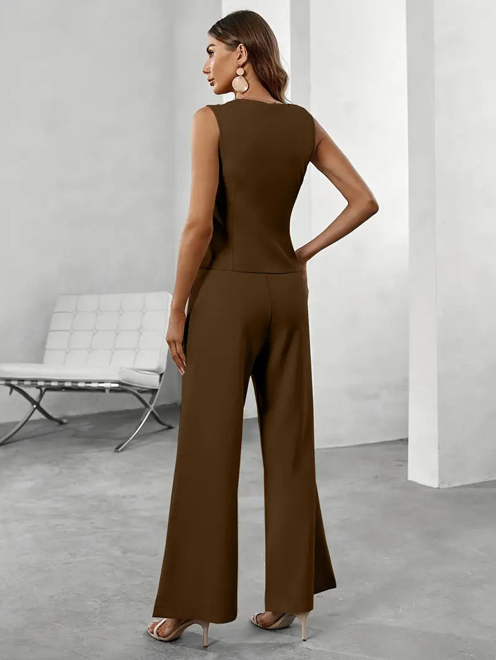 Women’s Sleeveless Two Piece Set | Wide Leg