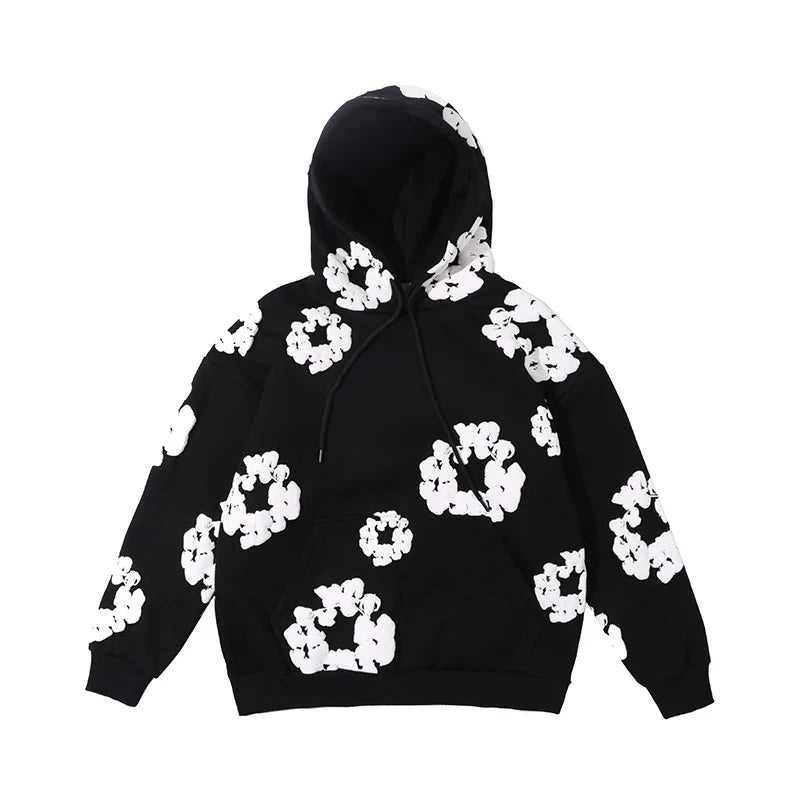Men Floral Print Hoodie | Oversized Fit