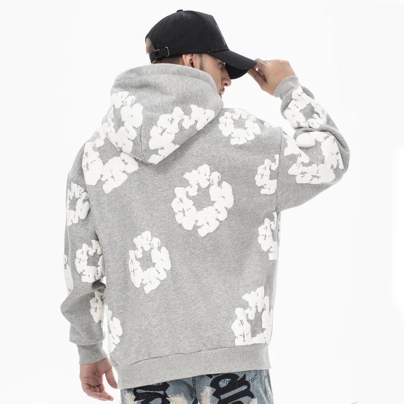 Men Floral Print Hoodie | Oversized Fit