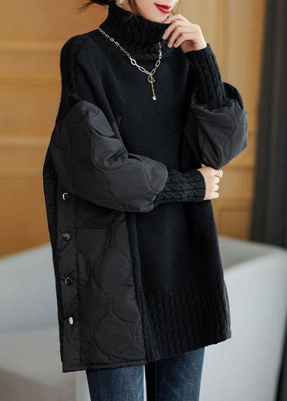 Women’s Quilted Sleeve Pullover | Loose Fit