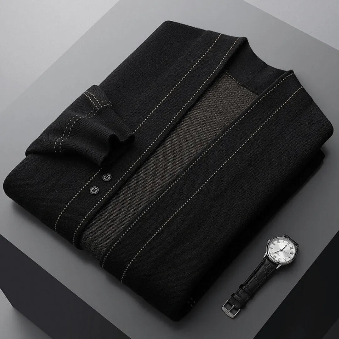 Men's Minimalist Knitted Cardigan | Open Front