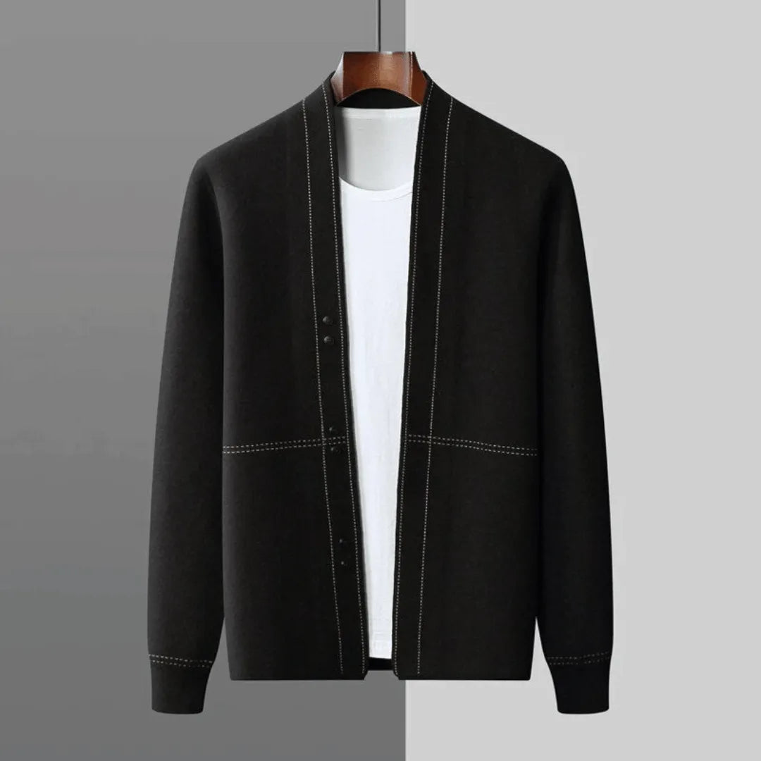 Men's Minimalist Knitted Cardigan | Open Front
